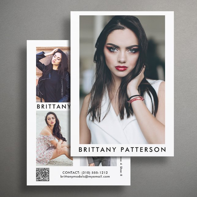 Modèle Acteur 5x7 Comp Carte SED QR 5 Photo 2 Côté (Available in high quality print or digital download for quick messaging, email or self printing.)