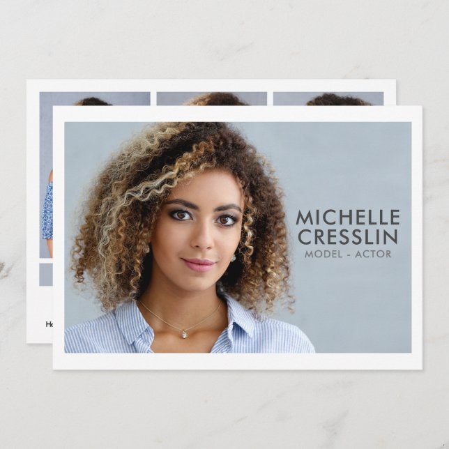 Modèle Acteur 5x7 Comp Carte Zed 3 Photo Retour (Devant / Derrière)