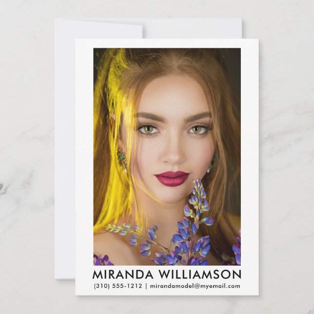 Modèle Acteur Carte Comp 1 Photo 5x7 blanc (Devant)