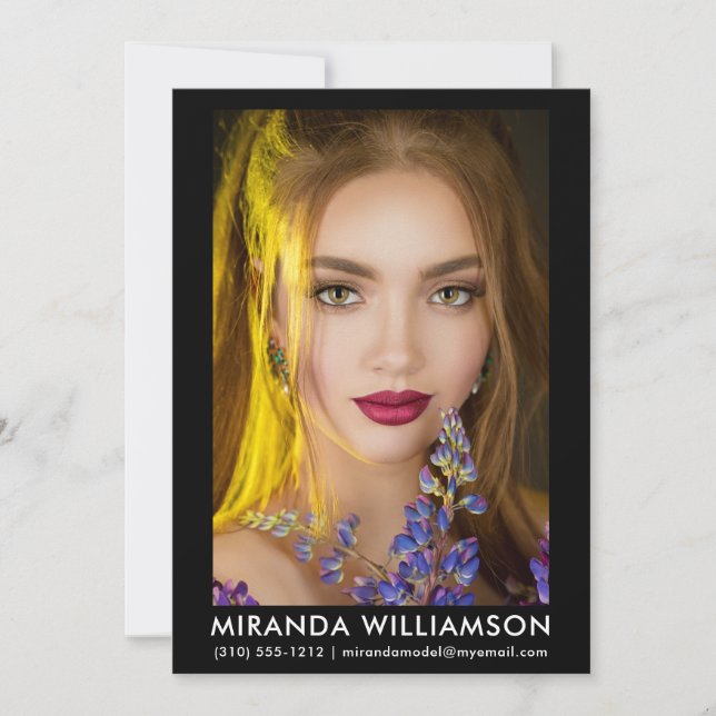 Modèle Acteur Carte Comp 1 Photo 5x7 Noir (Devant)