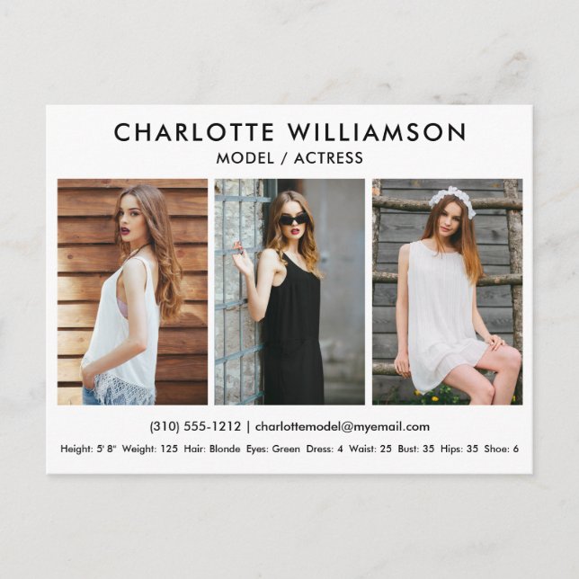 Modèle Acteur Carte Comp 3 Photo Carte Postale Bla (Devant)