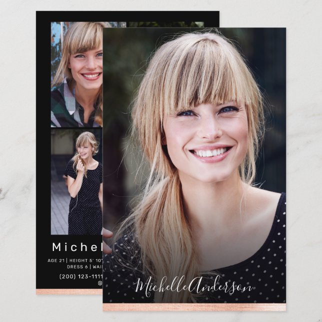 Modèle Acteur Carte Comp 4 Script arrière photo (Devant / Derrière)