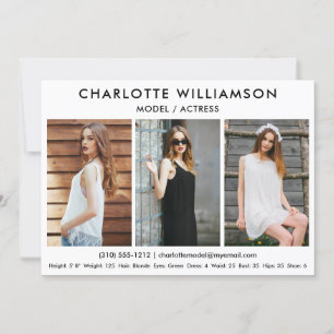 Modèle Acteur Carte Comp 5x7 Blanc 3 Photo