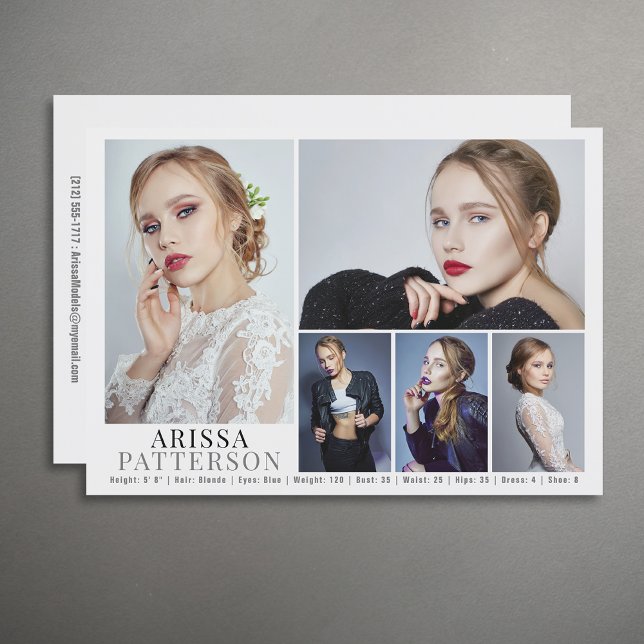 Modèle Acteur Carte Comp 6 Photo 5x7 (Available in high quality print or digital download for quick messaging, email or self printing.)