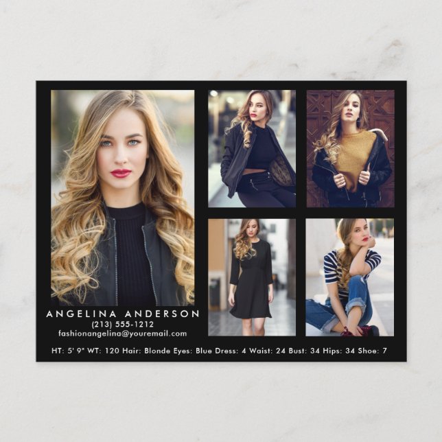 Modèle Acteur Carte Comp Black 5 Photo Carte Posta (Devant)