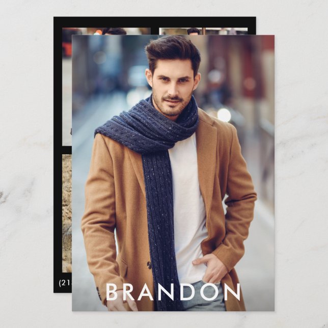 Modèle Acteur Carte Comp Nom Wht - 3 Photo Retour (Devant / Derrière)