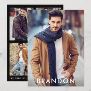 Modèle Acteur Carte Comp Nom Wht - 3 Photo Retour