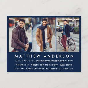 Modèle Acteur Carte photo Comp - Carte postale ble