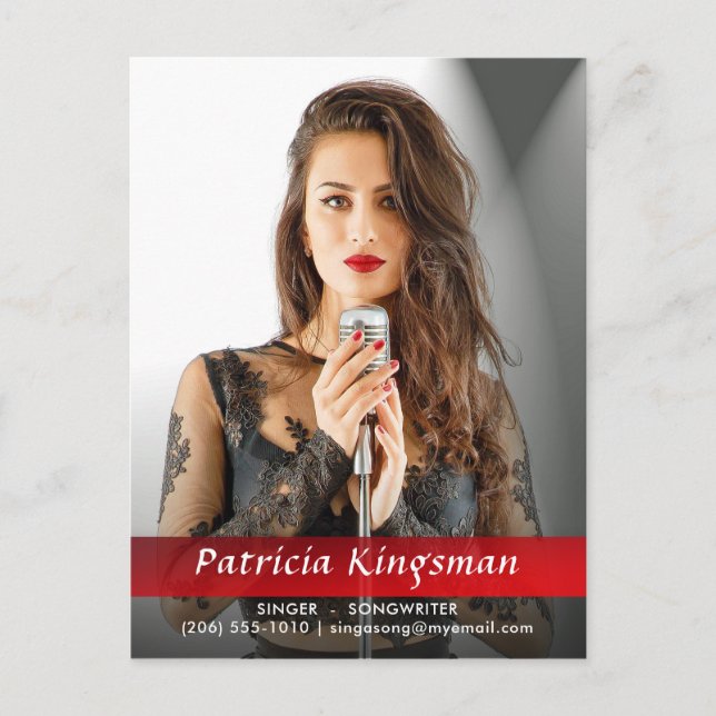 Modèle Acteur Chanteur Songwriter Photo Comp Carte (Devant)