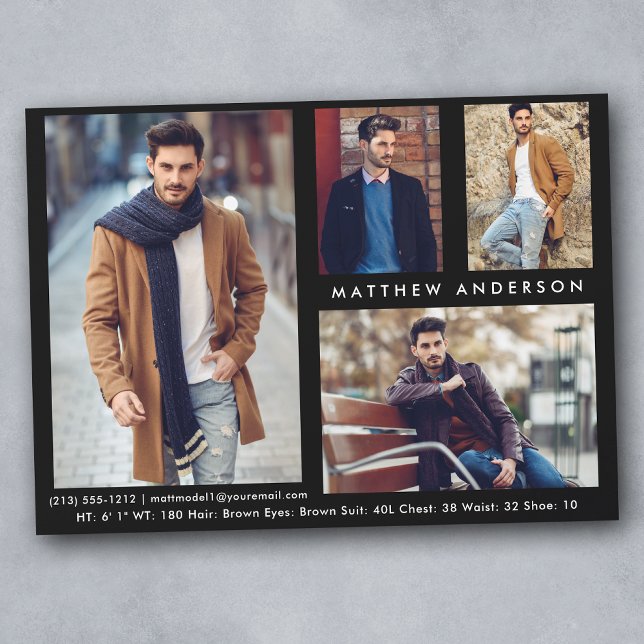 Modèle Actor 4 Photo - Carte Comp Avant Bleue (Customize to change background color, text size or text style.)