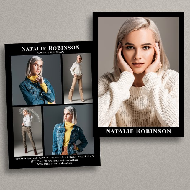 Modèle Actor 5 Portefeuille photo Modèle de carte  (Available in high quality print or digital download for quick messaging, email or self printing.)