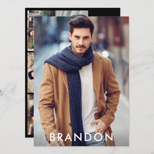 Modèle Actor Carte photo Comp professionnelle Blk  (Devant / Derrière)