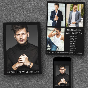 Modèle Actor Modern Pro 4 Photos Carte Comp