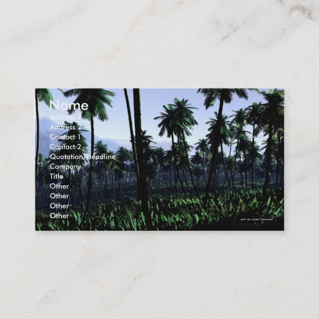 Modèle actuel de carte de visite de jungle (Devant)