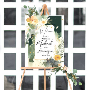Modèle Affiche de bienvenue mariage, Dusky Pink Fl