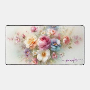 Modèle aquarelle florale personnalisé avec nom