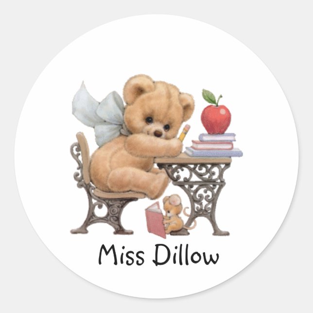 Modèle autocollant de l'enseignant (Devant)