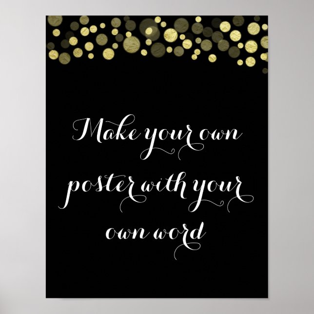 Modèle avec design or Faire votre propre affiche (Devant)