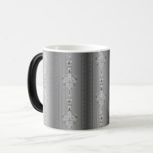 Modèle baroque floral avec tasse de café gris