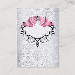 Modèle blanc élégant de carte de visite de damassé