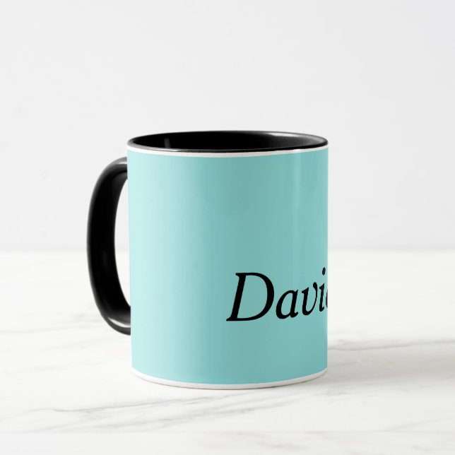 Modèle, bleu Aqua couleur uni Mug (Devant gauche)