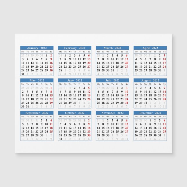 modèle calendrier 2022 (Devant)