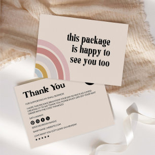 Modèle Carte de remerciements Boho   Packaging d'e