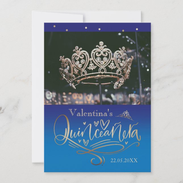 Modèle carte de remerciements Quinceañera (Devant)