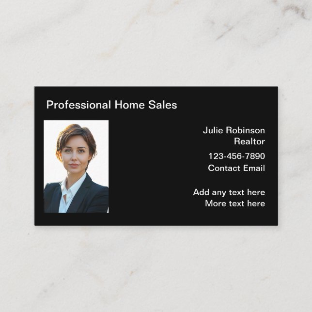 Modèle Carte de visite de Realtor Photo Femme (Devant)