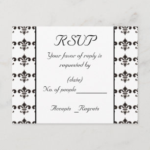 Modèle Carte Fleur De Lis RSVP