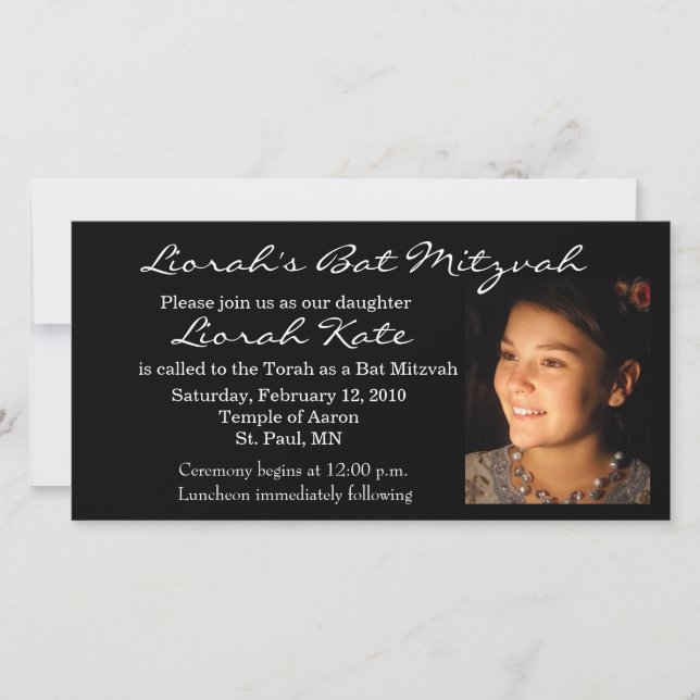 modèle Carte photo bat mitzvah (Devant)