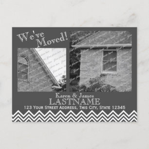 Modèle Chevron Changement d'Adresse avec Photo Gri