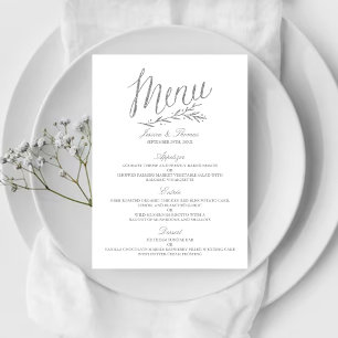 Modèle chic de menu de mariage d'aluminium argenté