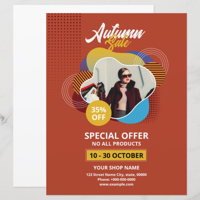 Modèle circulaire promotionnel d'automne (Devant / Derrière)