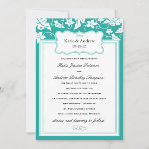 Modèle classique de Faire-part de mariage tropical