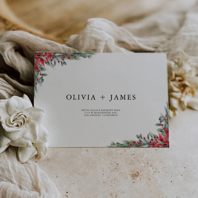 Modèle d'adresse Mariage de Noël (Christmas Wedding Envelope Address Template)