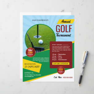 Modèle d'Affiche de Tournoi de Golf