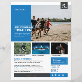 Modèle d'affiche pour événement de triathlon
