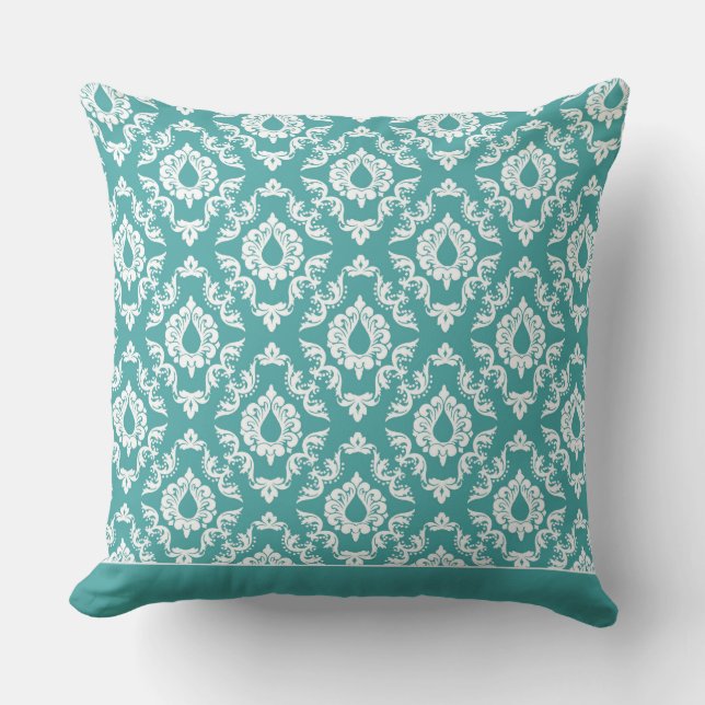 Modèle Damask moderne Coussin Turquoise bleu 2 - C (Recto)