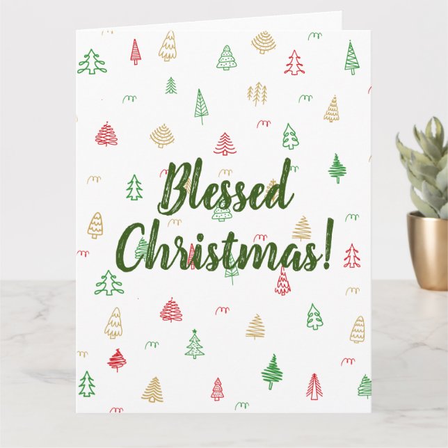Modèle d'arbres de Noël en vert or rouge (Petite plante)