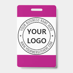 Modèle de badge commercial avec logo et texte de v