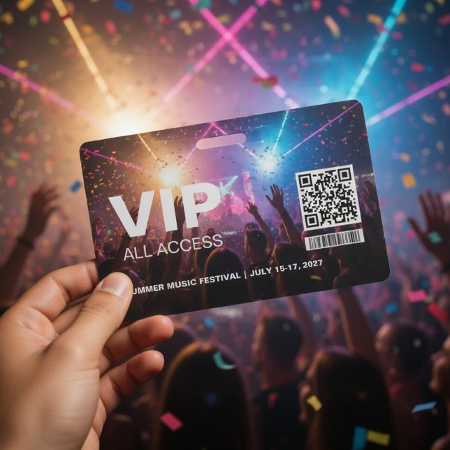 Modèle de badge de passe d'accès VIP avec code QR (Créateur téléchargé)
