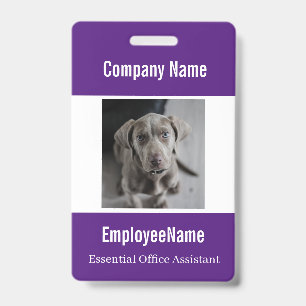 Modèle de badge d'employé avec photo personnalisée