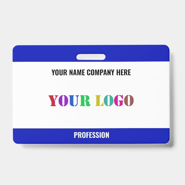 Modèle de badge d'entreprise avec logo de société  (Avant)
