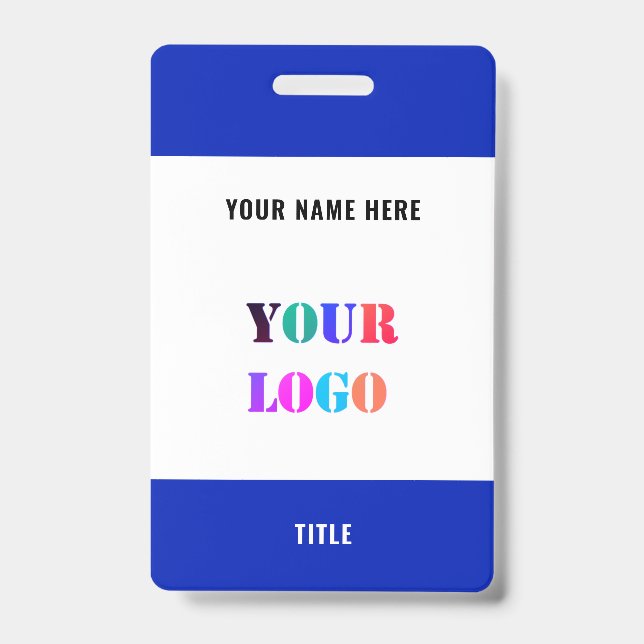Modèle de badge d'entreprise avec nom de titre de  (Avant)