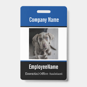 Modèle de badge d'identification d'employé avec ph