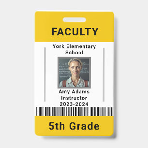 Modèle de badge d'identification pour enseignant a