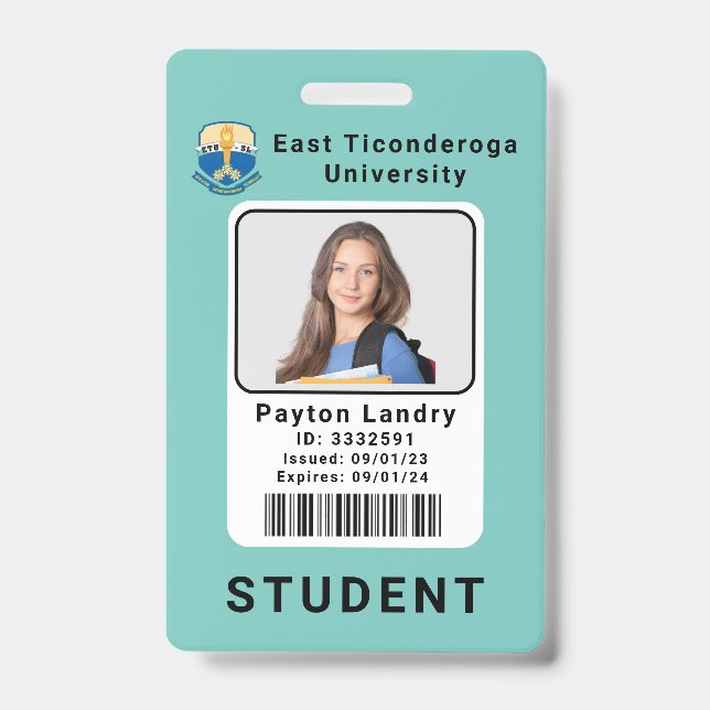 Modèle de badge d'identité étudiant de l'universit (Avant)