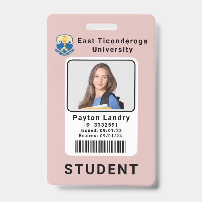 Modèle de badge d'identité étudiant de l'universit (Avant)