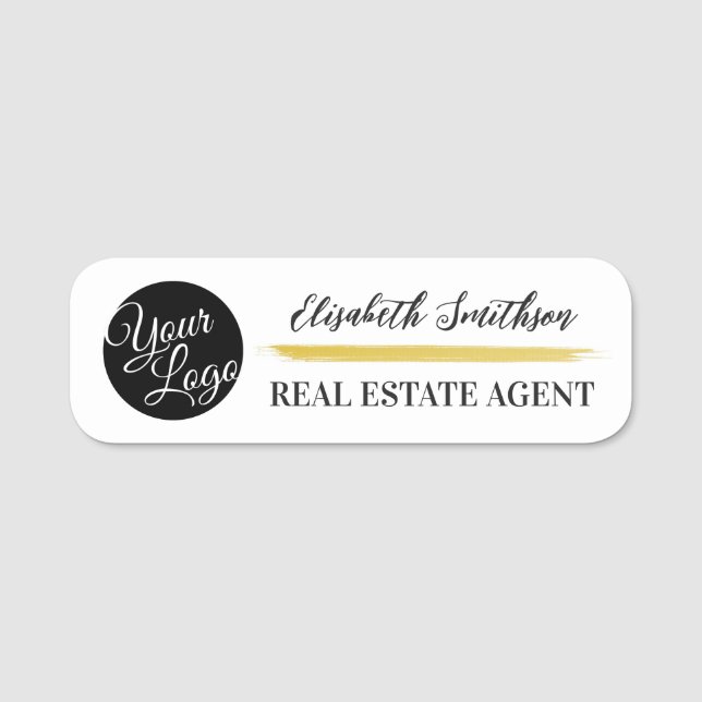 Modèle de badge minimaliste personnalisé moderne (Devant)